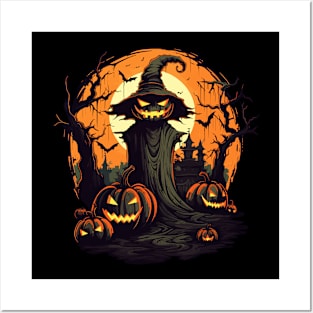 Scary and fun pumpkin head Posters and Art